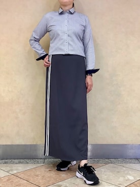 「アイテム（ビジネスシャツ）」を使った、BRICK HOUSE シャツ工房 なんばウォーク店さん（レディース・167cm）の秋コーディネート