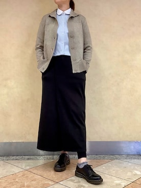 「アイテム（ビジネスシャツ）」を使った、BRICK HOUSE シャツ工房 なんばウォーク店さん（レディース・167cm）の冬コーディネート