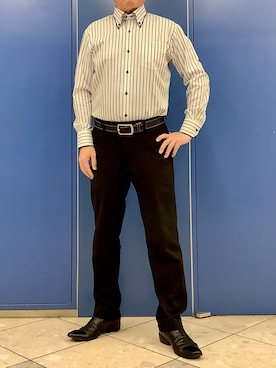 「アイテム（ビジネスシャツ）」を使った、BRICK HOUSE シャツ工房 なんばウォーク店さん（メンズ・168cm）の夏コーディネート