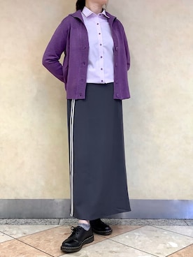 「アイテム（ビジネスシャツ）」を使った、BRICK HOUSE シャツ工房 なんばウォーク店さん（レディース・167cm）の冬コーディネート