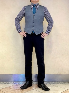 「アイテム（フォーマルスーツ/小物）」を使った、BRICK HOUSE シャツ工房 なんばウォーク店さん（メンズ・168cm）の冬コーディネート