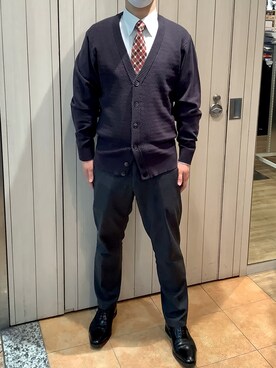「アイテム（ビジネスシャツ）」を使った、BRICK HOUSE シャツ工房 なんばウォーク店さん（メンズ・175cm）の春コーディネート