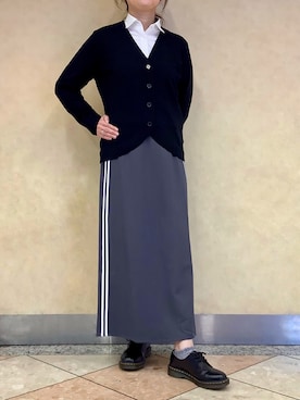 「アイテム（ビジネスシャツ）」を使った、BRICK HOUSE シャツ工房 なんばウォーク店さん（レディース・167cm）の冬コーディネート