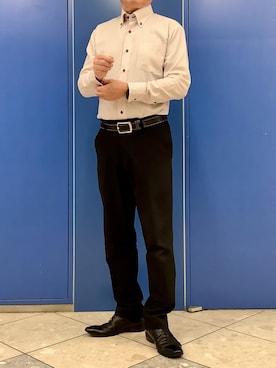 「アイテム（ビジネスシャツ）」を使った、BRICK HOUSE シャツ工房 なんばウォーク店さん（メンズ・168cm）の秋コーディネート