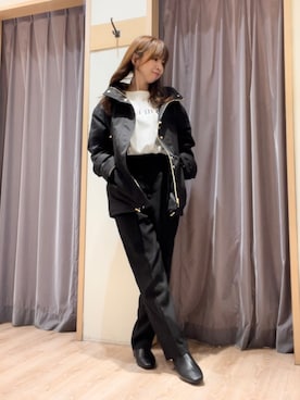 「テチチ(Te chichi)」｜「アイテム（ブルゾン）」を使った、美桜さん（レディース・155cm）の春コーディネート