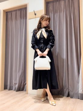 「アイテム（シャツワンピース）」を使った、美桜さん（レディース・155cm）の春コーディネート