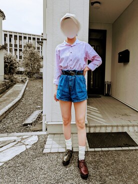 「UNION STATION（ユニオンステーション）のアイテム（シャツ/ブラウス）」を使った、ﾋｼｶﾞｷさん（レディース・159cm）の夏コーディネート