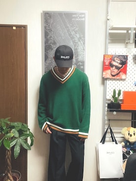 「CELINE（セリーヌ）のアイテム（帽子）」を使った、社畜で服好き【相互フォロー】さん（メンズ・175cm）の秋コーディネート