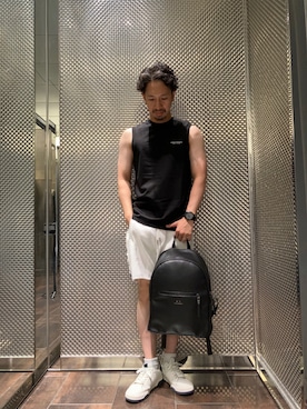 「ARMANI EXCHANGE（アルマーニエクスチェンジ）のアイテム（タンクトップ）」を使った、jt.jt.jtさん（メンズ・170cm）の春コーディネート