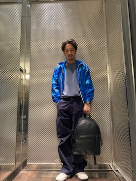 「ARMANI EXCHANGE（アルマーニエクスチェンジ）のアイテム（ナイロンジャケット）」を使った、jt.jt.jtさん（メンズ・170cm）の春コーディネート