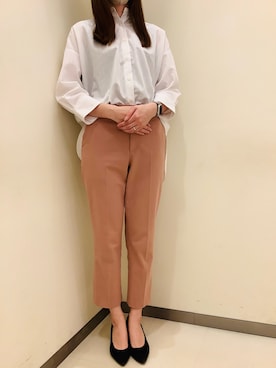 「アイテム（ビジネスシャツ）」を使った、BRICK HOUSE by Tokyo Shirts 松前エミフル店さん（レディース・158cm）の春コーディネート