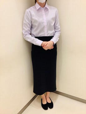 「アイテム（ビジネスシャツ）」を使った、BRICK HOUSE by Tokyo Shirts 松前エミフル店さん（レディース・158cm）の春コーディネート