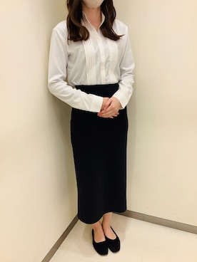 「アイテム（ビジネスシャツ）」を使った、BRICK HOUSE by Tokyo Shirts 松前エミフル店さん（レディース・158cm）の冬コーディネート