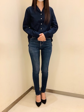 「アイテム（ビジネスシャツ）」を使った、BRICK HOUSE by Tokyo Shirts 松前エミフル店さん（レディース・162cm）の春コーディネート