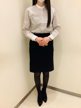 「アイテム（ビジネスシャツ）」を使った、BRICK HOUSE by Tokyo Shirts 松前エミフル店さん（レディース・162cm）の春コーディネート