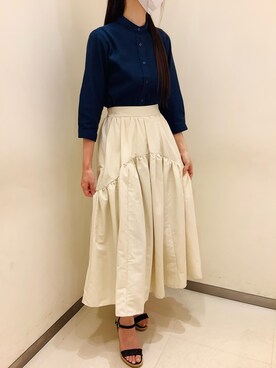 「Pitta Re:)（ピッタリ）のアイテム（シャツ/ブラウス）」を使った、BRICK HOUSE by Tokyo Shirts 松前エミフル店さん（レディース・162cm）の夏コーディネート