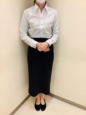 「アイテム（ビジネスシャツ）」を使った、BRICK HOUSE by Tokyo Shirts 松前エミフル店さん（レディース・158cm）の春コーディネート