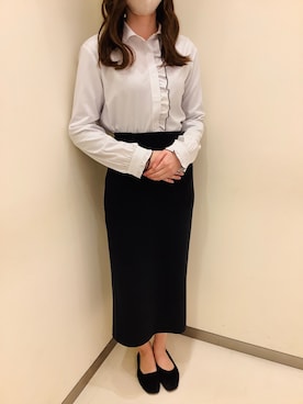 「アイテム（ビジネスシャツ）」を使った、BRICK HOUSE by Tokyo Shirts 松前エミフル店さん（レディース・158cm）の冬コーディネート