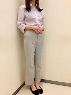 「アイテム（ビジネスシャツ）」を使った、BRICK HOUSE by Tokyo Shirts 松前エミフル店さん（レディース・158cm）の春コーディネート