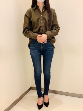「綿麻シャツ」｜BRICK HOUSE by Tokyo Shirts 松前エミフル店さん（レディース・162cm）の春コーディネート