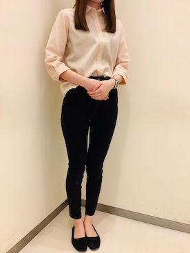 「Pitta Re:)（ピッタリ）のアイテム（シャツ/ブラウス）」を使った、BRICK HOUSE by Tokyo Shirts 松前エミフル店さん（レディース・158cm）の春コーディネート