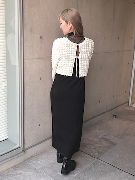 「FREE'S MART（フリーズマート）のアイテム（ジャンパースカート）」を使った、RINAさん（レディース・160cm）の冬コーディネート