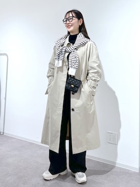 「FREE'S MART（フリーズマート）のアイテム（トレンチコート）」を使った、RINAさん（レディース・160cm）の冬コーディネート