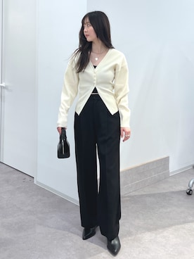 「FREE'S MART（フリーズマート）のアイテム（スラックス）」を使った、RINAさん（レディース・160cm）の冬コーディネート