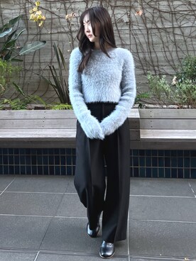 「FREE'S MART（フリーズマート）のアイテム（スラックス）」を使った、RINAさん（レディース・160cm）の冬コーディネート