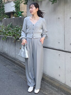 「FREE'S MART（フリーズマート）のアイテム（スラックス）」を使った、RINAさん（レディース・160cm）の秋コーディネート