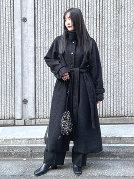 「FREE'S MART（フリーズマート）のアイテム（ステンカラーコート）」を使った、RINAさん（レディース・160cm）の冬コーディネート