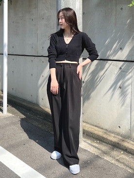 「FREE'S MART（フリーズマート）のアイテム（スラックス）」を使った、RINAさん（レディース・160cm）の秋コーディネート