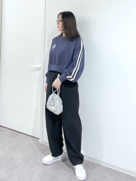 「FREE'S MART（フリーズマート）のアイテム（スウェット）」を使った、RINAさん（レディース・160cm）の冬コーディネート