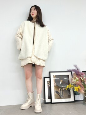 「FREE'S MART（フリーズマート）のアイテム（ブルゾン）」を使った、RINAさん（レディース・160cm）の秋コーディネート