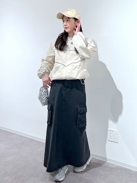 「FREE'S MART（フリーズマート）のアイテム（ナイロンジャケット）」を使った、RINAさん（レディース・160cm）の春コーディネート