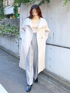 「FREE'S MART（フリーズマート）のアイテム（チェスターコート）」を使った、RINAさん（レディース・160cm）の秋コーディネート