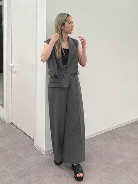 「FREE'S MART（フリーズマート）のアイテム（スラックス）」を使った、RINAさん（レディース・160cm）の春コーディネート