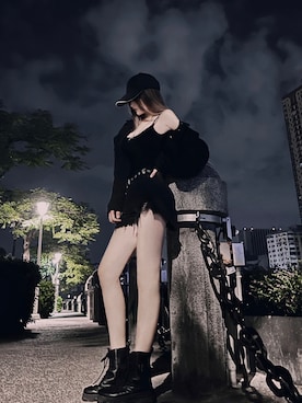 「NET（ネット）のアイテム（ブルゾン）」を使った、高梓苓さん（レディース・162cm）の夏コーディネート