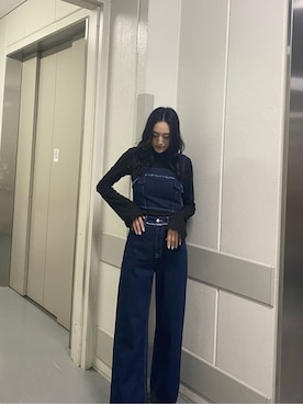 「EMODA（エモダ）のアイテム（その他トップス）」を使った、中村樹李亜さん（レディース・175cm）の春コーディネート