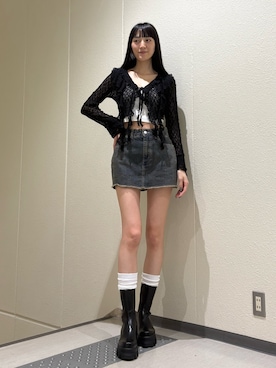 「アイテム（キャミソール）」を使った、中村樹李亜さん（レディース・175cm）の夏コーディネート
