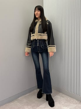 「アイテム（ブルゾン、その他）」を使った、中村樹李亜さん（レディース・175cm）の秋コーディネート