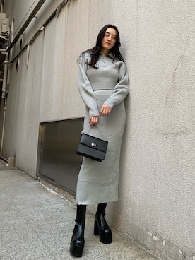 中村樹李亜さん（レディース・175cm）の冬コーディネート