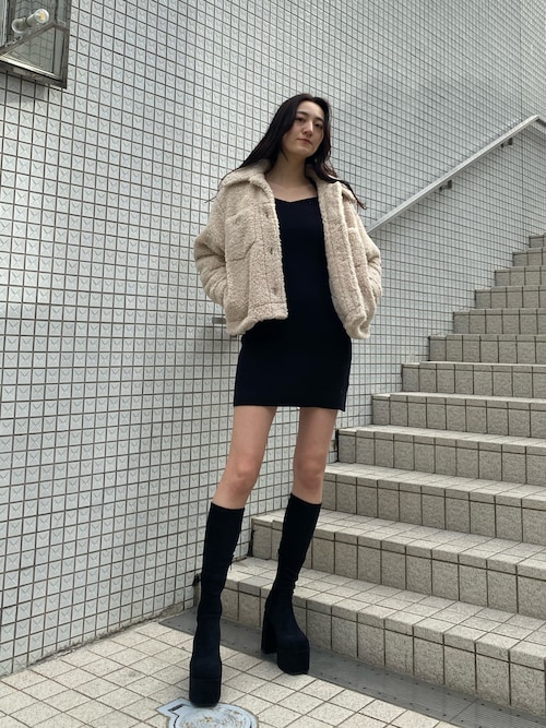 EMODA ニットワンピース EMODA ワンピース カラージップニットワンピース : ZOZOTOWN