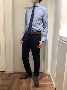 「アイテム（スーツパンツ）」を使った、BRICK HOUSE シャツ工房 新橋店さん（メンズ・178cm）の秋コーディネート
