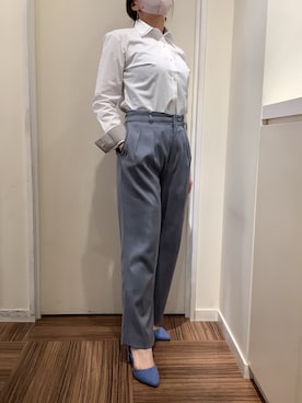 「アイテム（ビジネスシャツ）」を使った、BRICK HOUSE シャツ工房 新橋店さん（レディース・158cm）の冬コーディネート