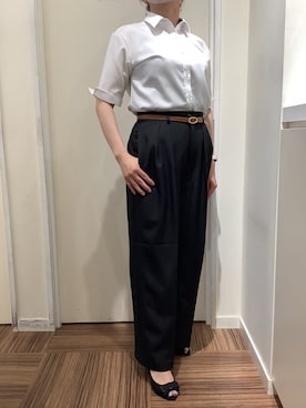 「アイテム（ビジネスシャツ）」を使った、BRICK HOUSE シャツ工房 新橋店さん（レディース・158cm）の夏コーディネート