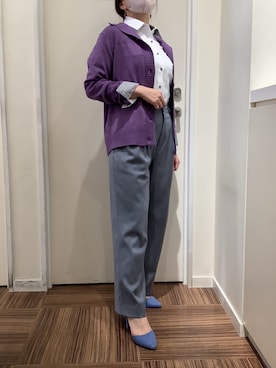 「アイテム（ビジネスシャツ）」を使った、BRICK HOUSE シャツ工房 新橋店さん（レディース・158cm）の秋コーディネート