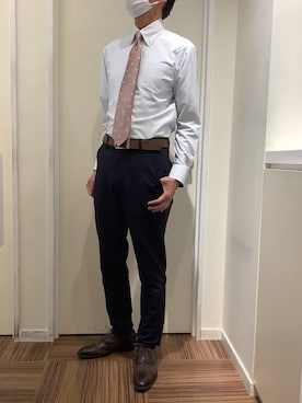 「アイテム（スーツパンツ）」を使った、BRICK HOUSE シャツ工房 新橋店さん（メンズ・178cm）の秋コーディネート