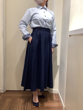 「アイテム（ビジネスシャツ）」を使った、BRICK HOUSE シャツ工房 新橋店さん（レディース・158cm）の秋コーディネート