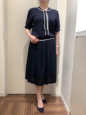 「ネイビーコーデ」｜BRICK HOUSE シャツ工房 新橋店さん（レディース・158cm）の夏コーディネート